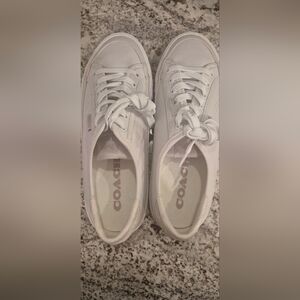 Coach Women's Classic White Leather Platform Sneakers
